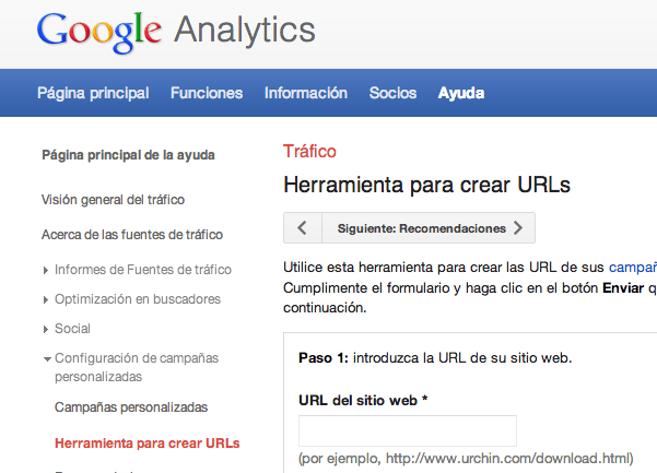 Etiquetado de URLs para Google Analytics