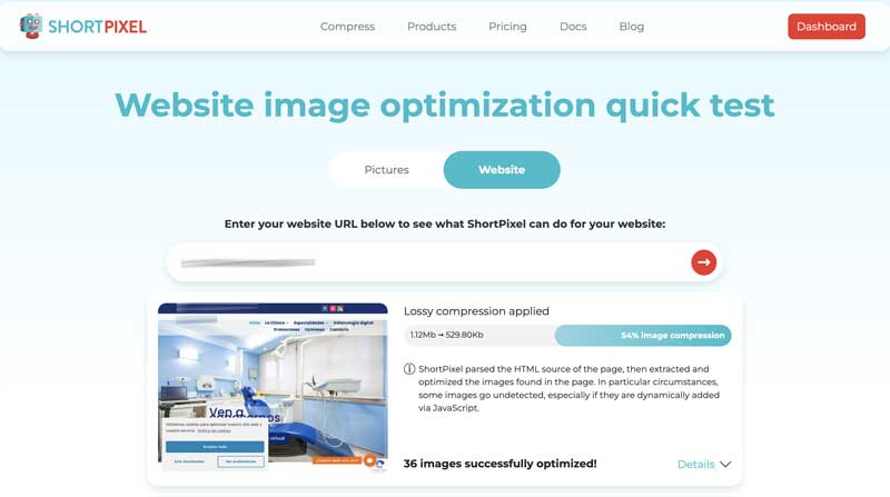 Optimización de las imágenes de la página con ShortPixel